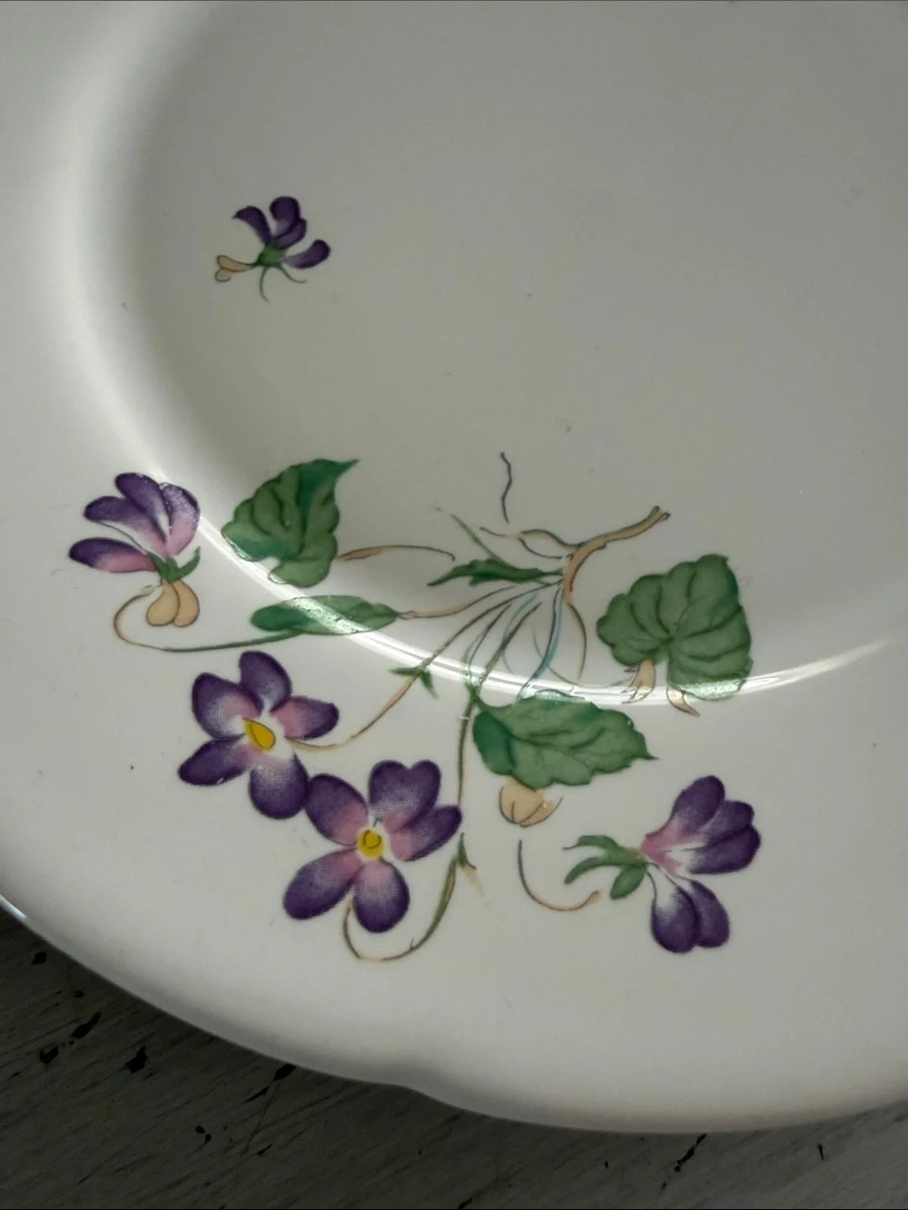 Lenox Spring Violets Salad Plates with Purple Violet Floral Motif - Set of 4